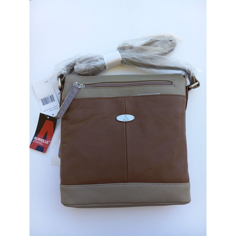Aurielle Handbag‎ Women Medium Two Tone Brown Leather Purse Shoulder Bag